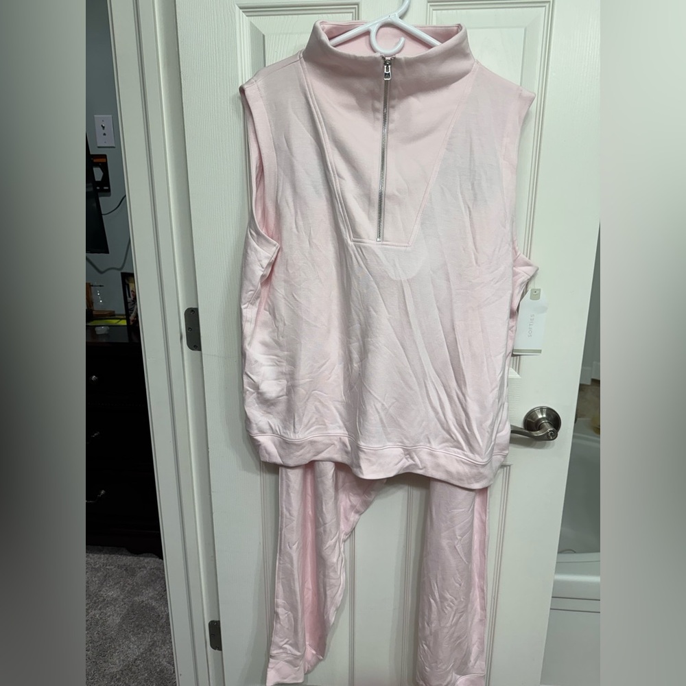 Softies Dream Knit Pink Quarter Zip Jogger Pants - Picture 7 of 10